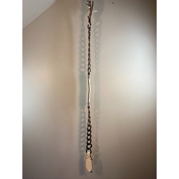JUICY COUTURE WOMENS WHITE CHAIN LEATHER BELT SIZE M / L 37 INCHES VINTAGE main image 5